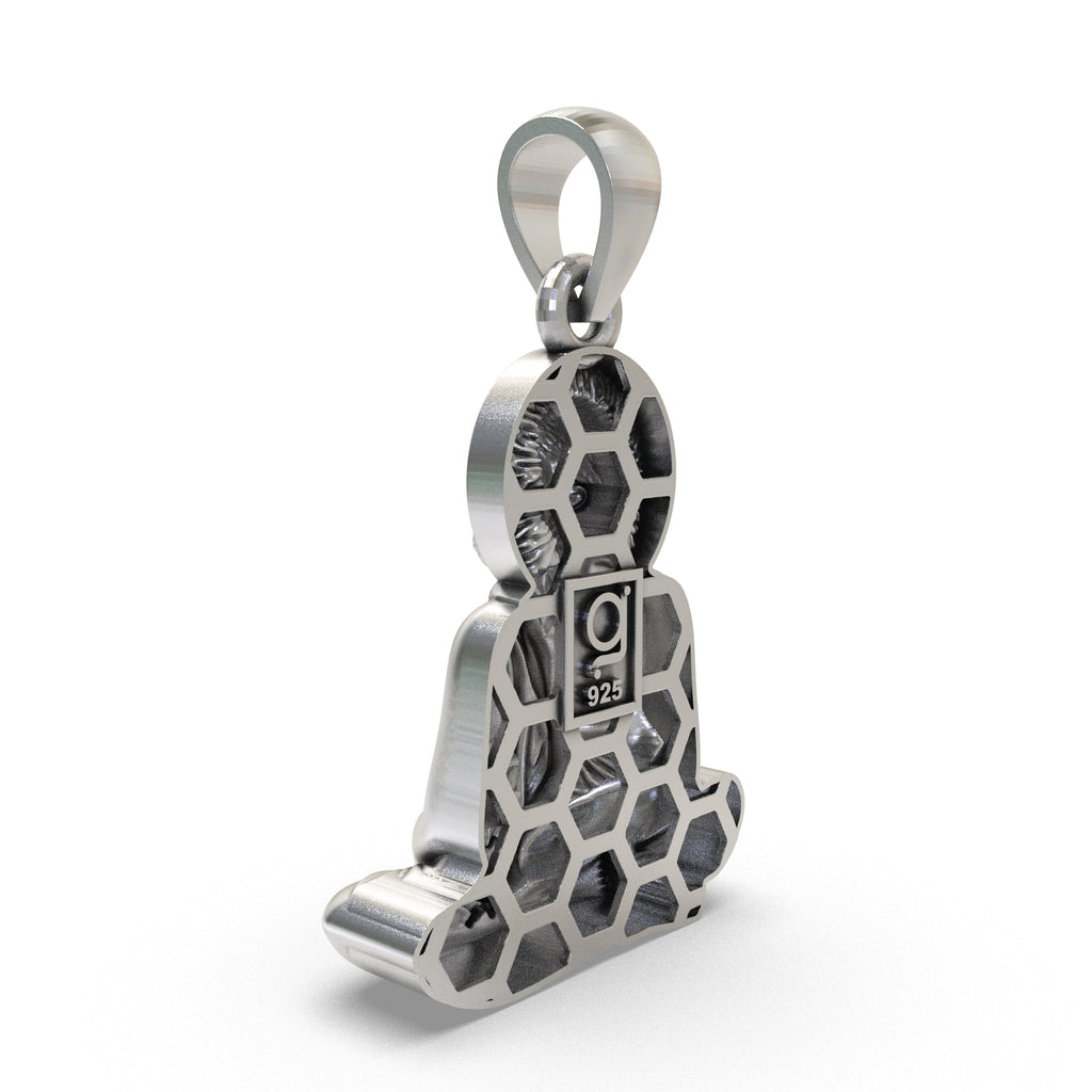 A handcrafted Ramakrishna Paramahamsa pendant in 925 sterling silver.