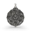 Front view of an Ashta Bhairav 925 sterling silver pendant with an antique oxidized finish, detailed eight-form deity design, and Hindu temple locket style for puja or devotional wear.