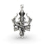 925 sterling silver Dancing Ganesha pendant with Damru, cobra hood and antique oxidized finish