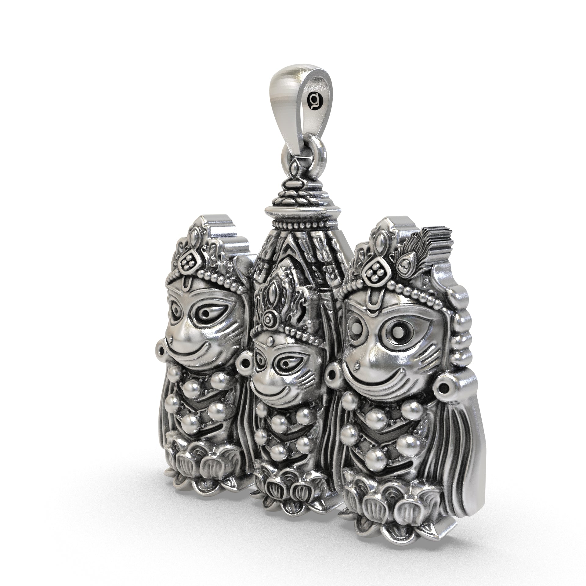 925 Silver Jagannath Balabhadra Subhadra Pendant | Jagannath Puri Locket Secondary image