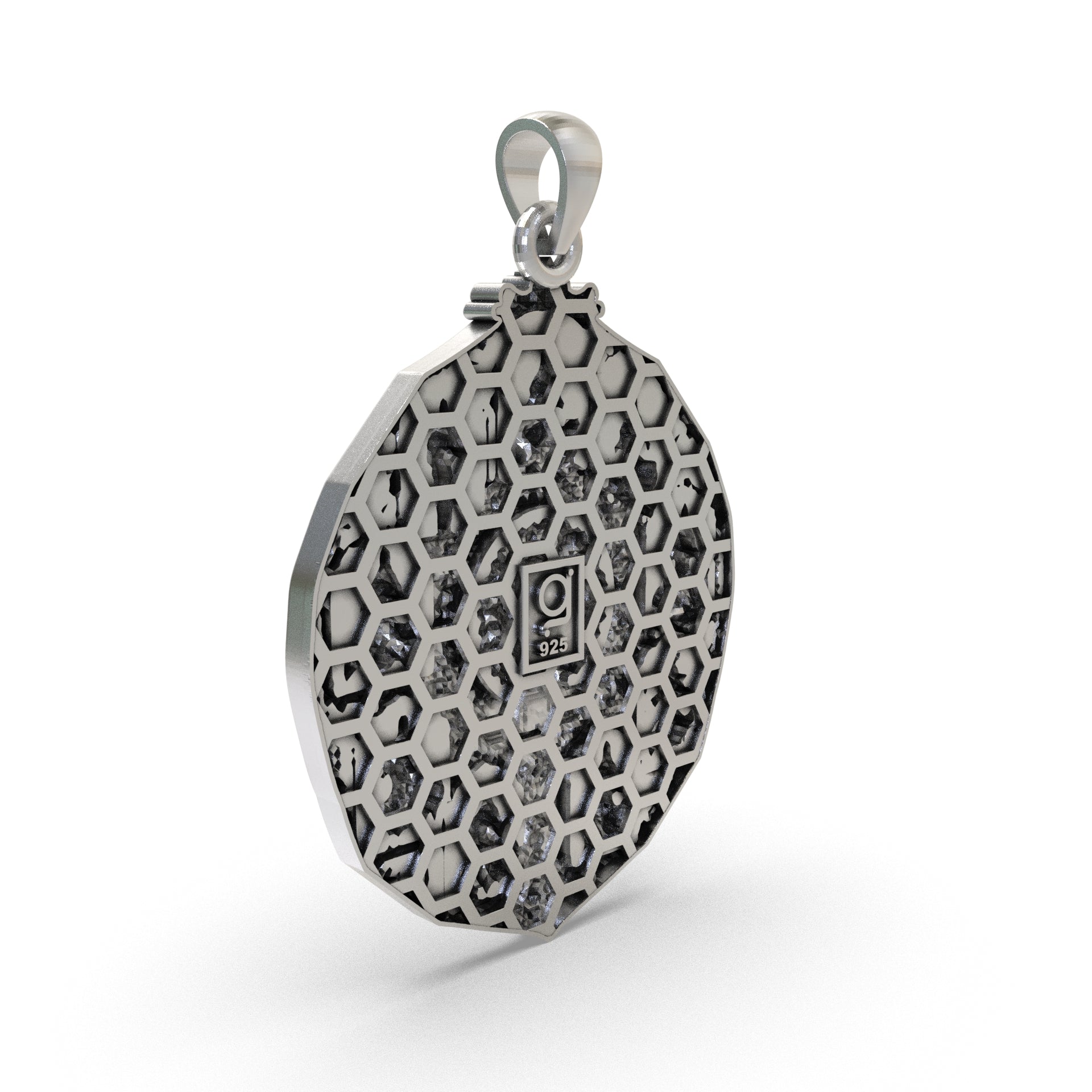 Detailed nine forms of Durga silver pendant for Navratri, Durga Puja and daily devotion