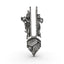 Front view of the Radha Krishna musical Vaishnav tilak pendant in 925 oxidized silver, showing the divine couple.