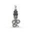 Front view of the Goga Maharaj pendant crafted from 925 oxidized sterling silver, showing the deity on his horse.