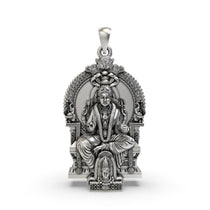 Front view of the 925 Sterling Silver Mariamman Locket, showcasing the intricate details of the Hindu goddess.