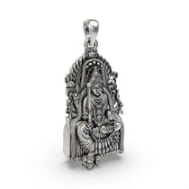 Side profile of the hollow-back Samayapuram Mariamman locket, crafted from hypoallergenic 925 sterling silver.