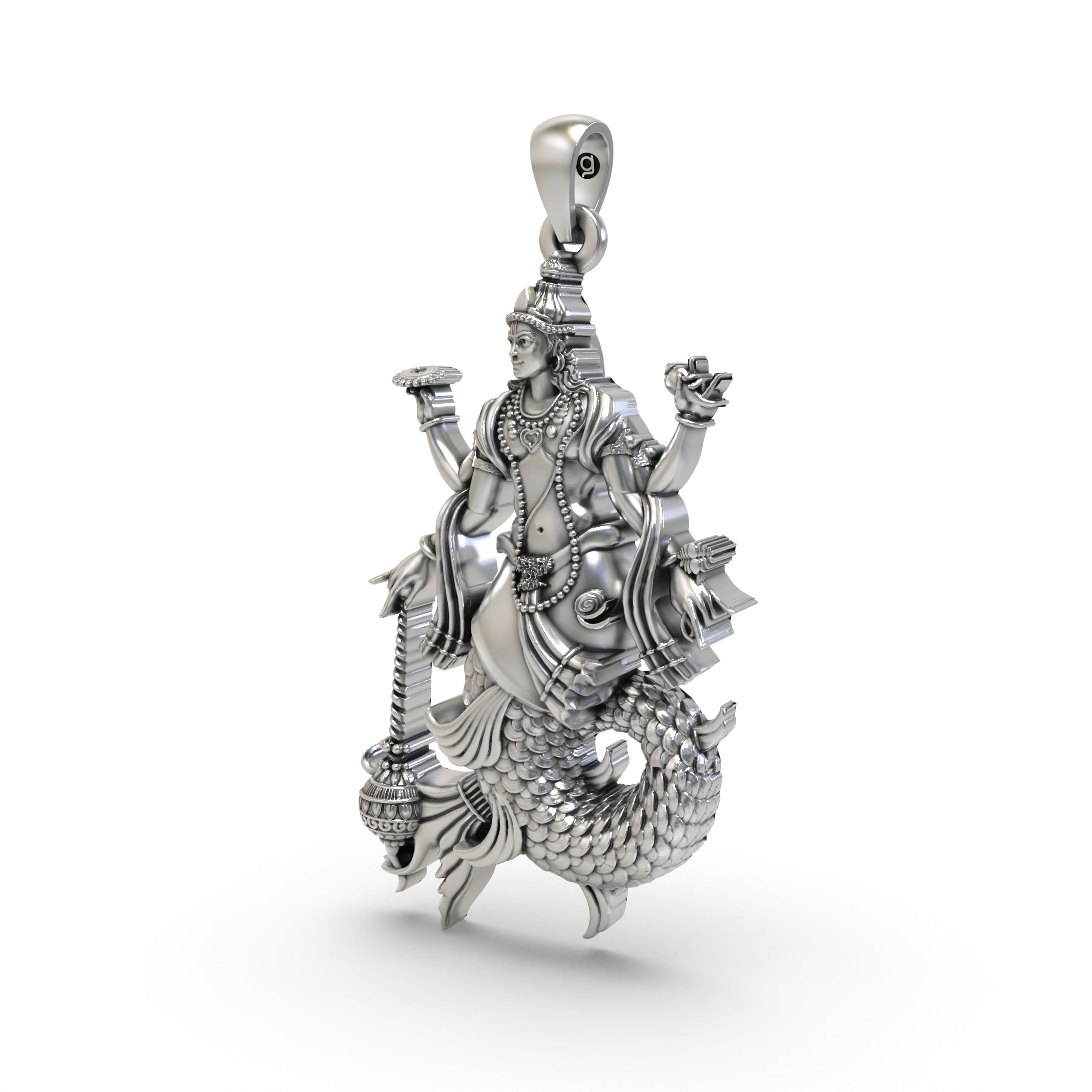 Matsya Avatar 925 Silver Pendant | Vishnu’s First Incarnation Secondary image