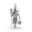 Front view of the oxidized 925 silver Shiv and Hanumanji pendant, showcasing the detailed depiction of both deities.