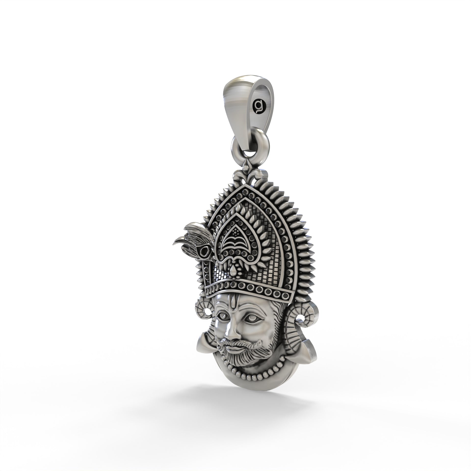 Silver khatu shyam Pendant Secondary image
