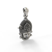 Backside view of the lightweight Khatu Shyam 925 silver pendant, revealing the hollow design for comfortable daily wear.