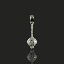 Front view of the 925 Sterling Silver Hanuman Gada Pendant showcasing its spiritual design.