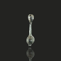 Side profile of the lightweight silver Hanuman Gada charm perfect for daily and gym wear.