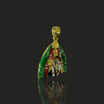 Spiritual 925 silver Barsana Radha Rani pendant charm displayed as a perfect devotional jewelry gift.