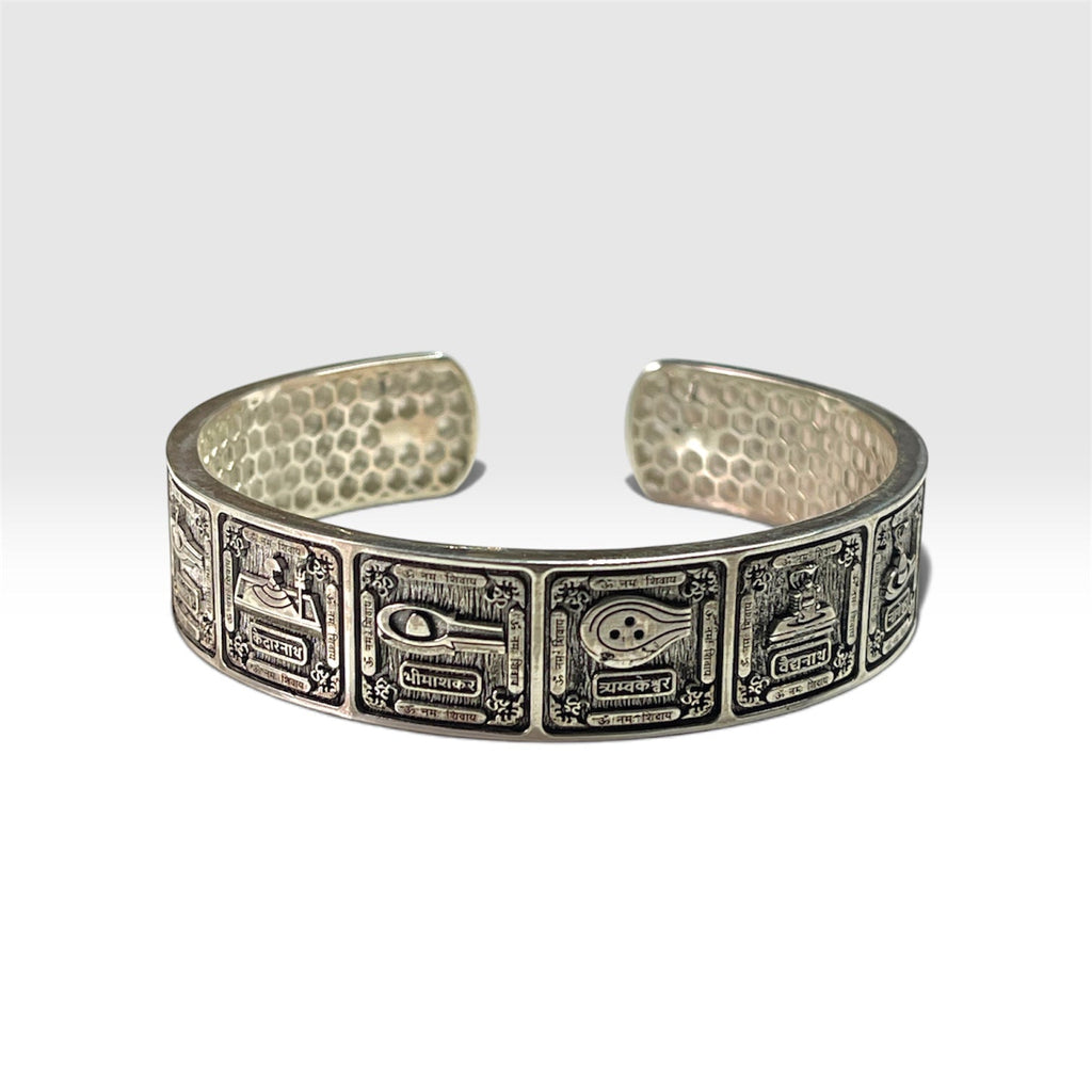 Adjustable 925 silver Mahadev kada side angle