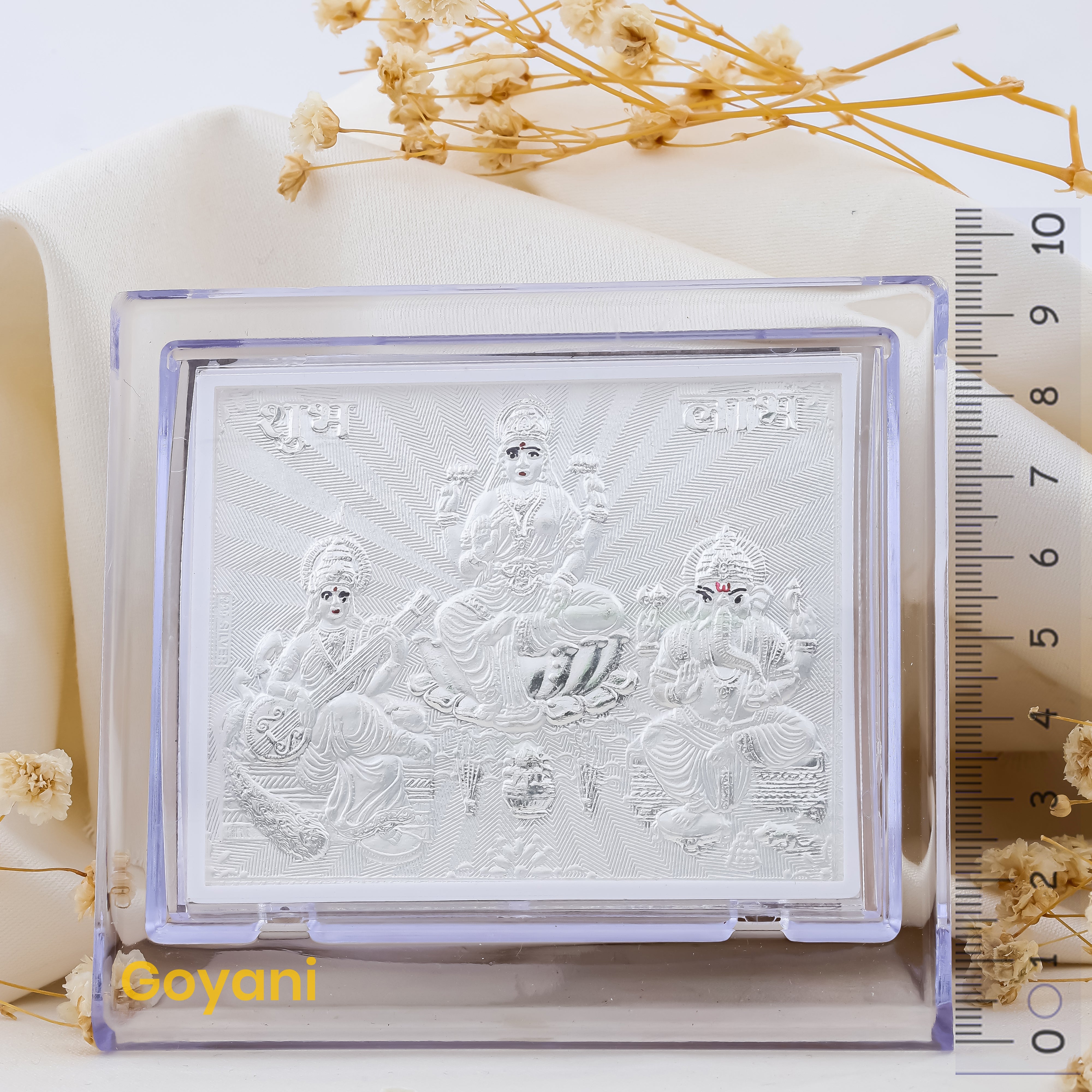 999 Silver Ganesha, Lakshmi Maa, and Saraswati Mata Stand Secondary image
