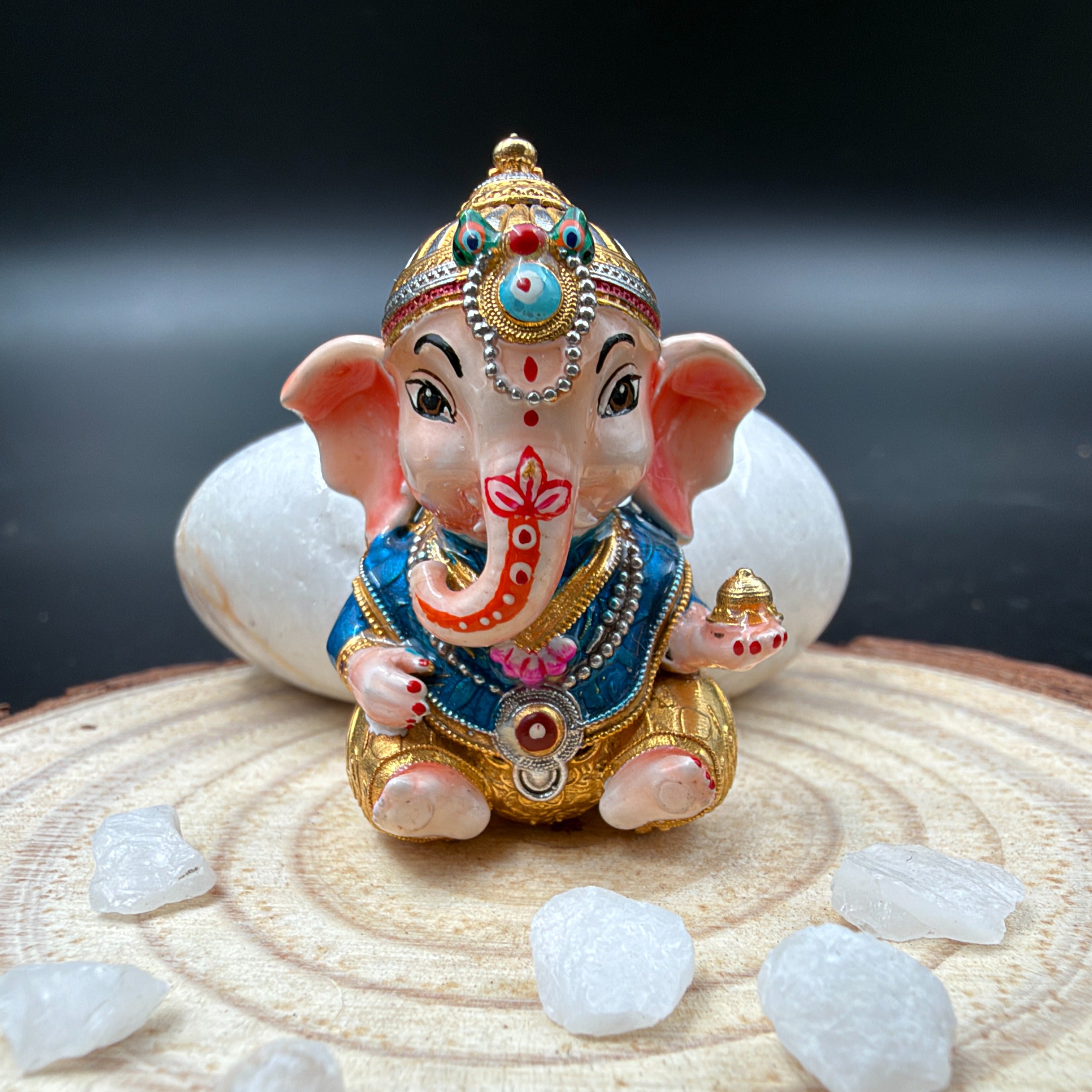 925 Silver Baal Ganesha Murti – Handcrafted Idol with Premium Meena Enamel Work – Hindu God Statue for Puja & Gifting Secondary image