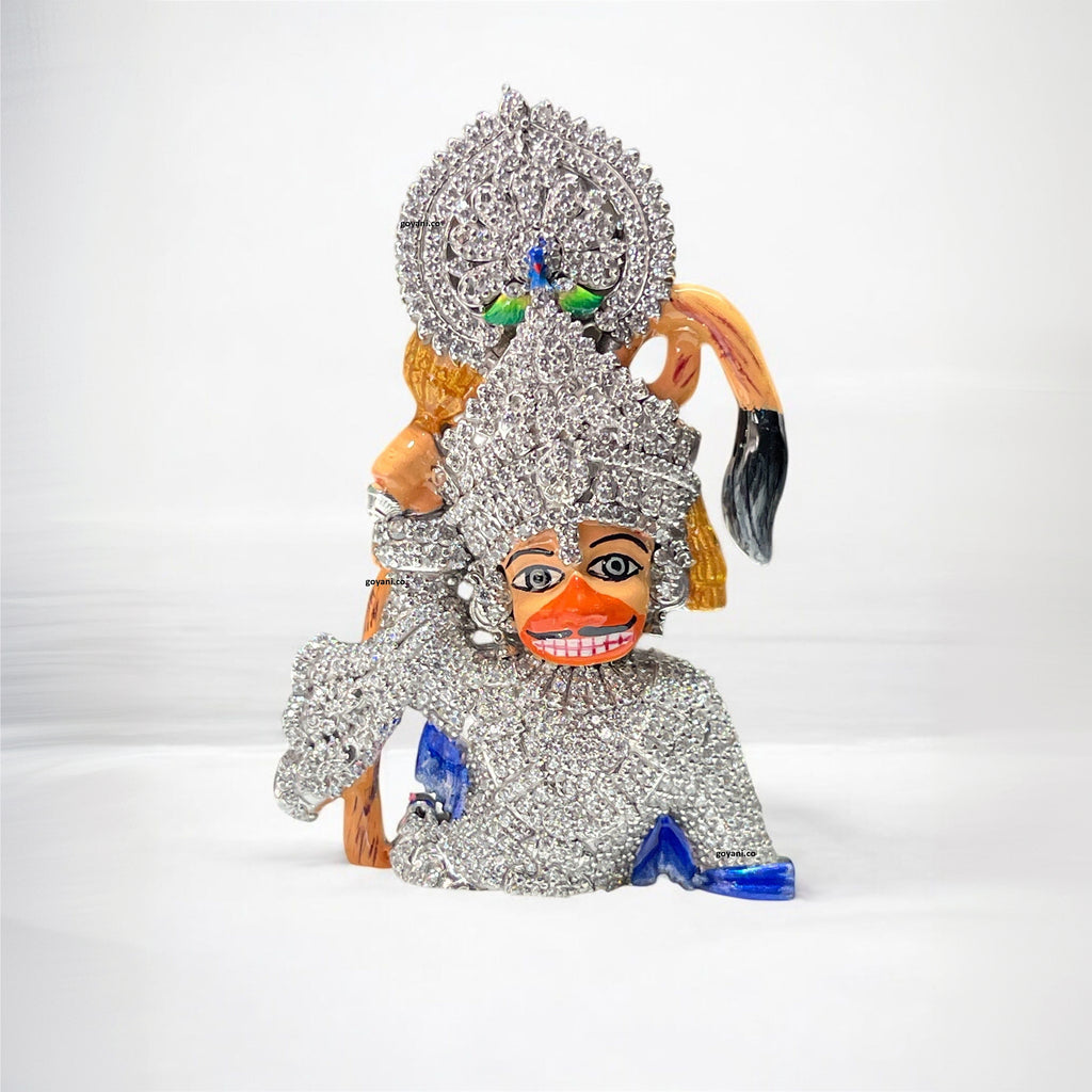 925 Silver Salangpur Kashtbhanjan Hanumanji Pendant – Unique Enamel & Stone Design for Protection & Devotion