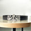 Front view of the 925 silver Murugan Swami bracelet featuring detailed twin peacock motifs on a black strap.