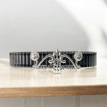 Front view of the 925 Silver Khatu Shyam Ji Bracelet featuring Jai Shri Shyam engraving.