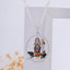 Front view of the handcrafted Khodiyarmaa Enamel 925 Silver Pendant with vibrant colors and diamond details.