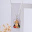 Front view of the Chehar Enamel 925 Silver Pendant, highlighting its vibrant mina work and sparkling diamonds.