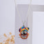 Front view of the Lord Jagannath Enamel 925 Silver Pendant with colorful Mina work and diamond details.