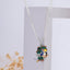 Front view of the Krishna with Peacock Enamel 925 Silver Pendant showing the detailed and colorful mina work.