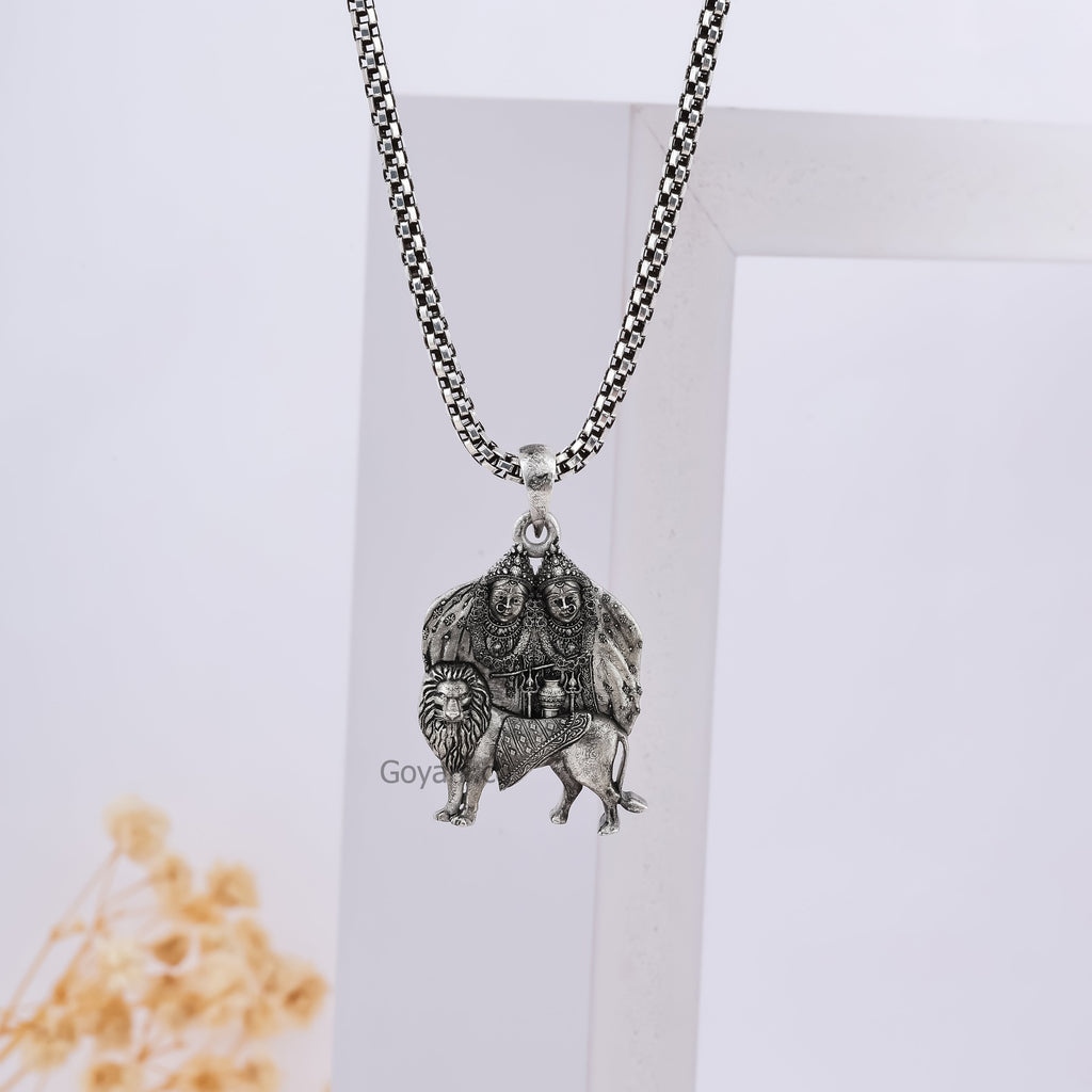 925 silver Hindu goddess devotional pendant