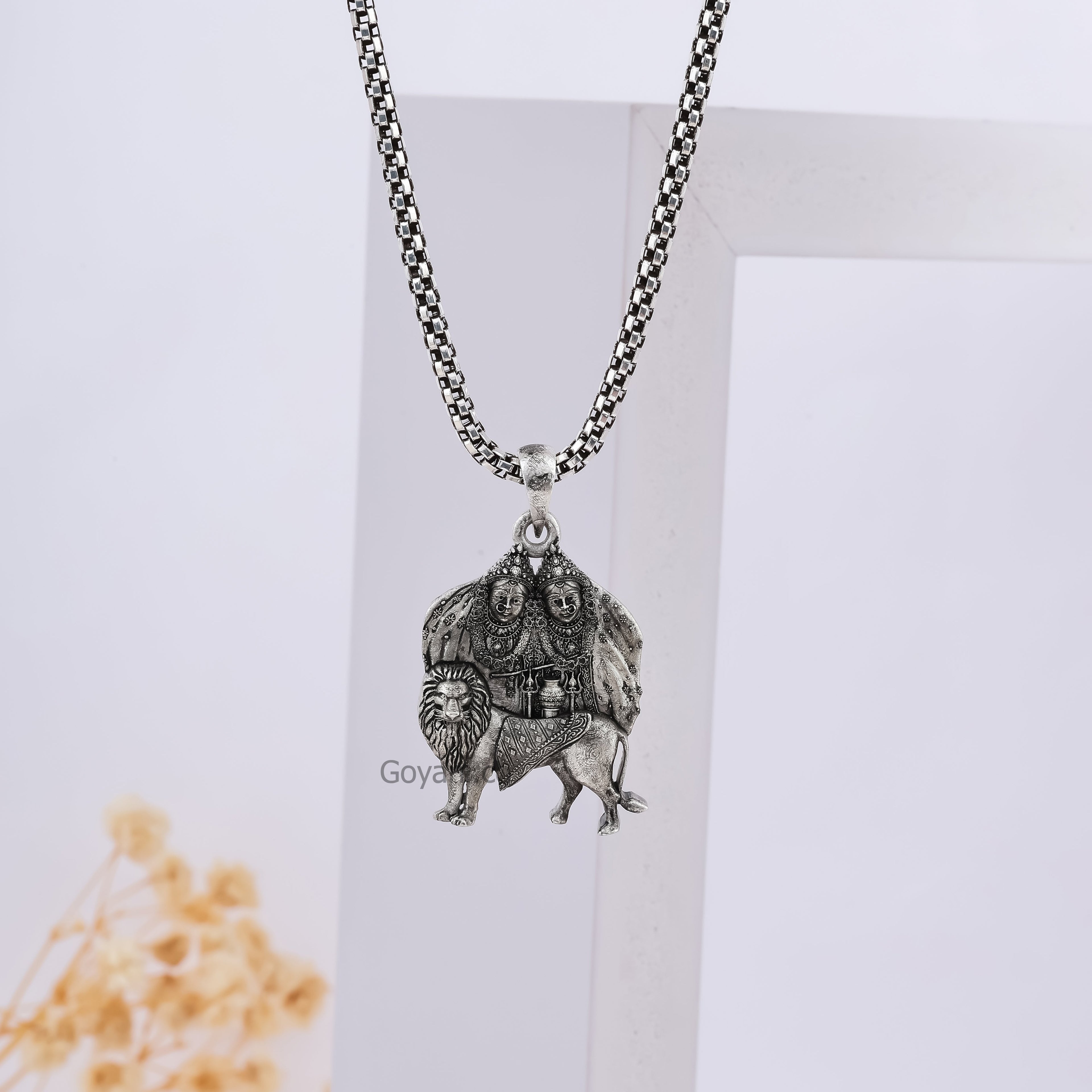 925 silver Hindu goddess devotional pendant