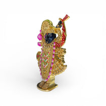 Beautiful Shreenathji pure silver idol displayed in a home temple setting to bring divine grace and peace.