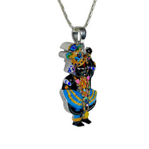 Worn look of the 40mm 925 silver Shri Girdhar Lal Ji Krishna pendant, ideal for spiritual daily wear.