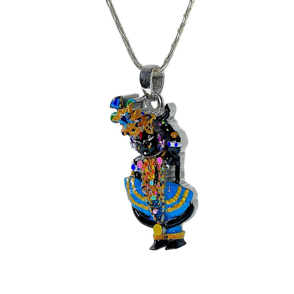 Beautifully packaged 925 sterling silver Shri Girdhar Lal Ji pendant ready for gifting a loved one.