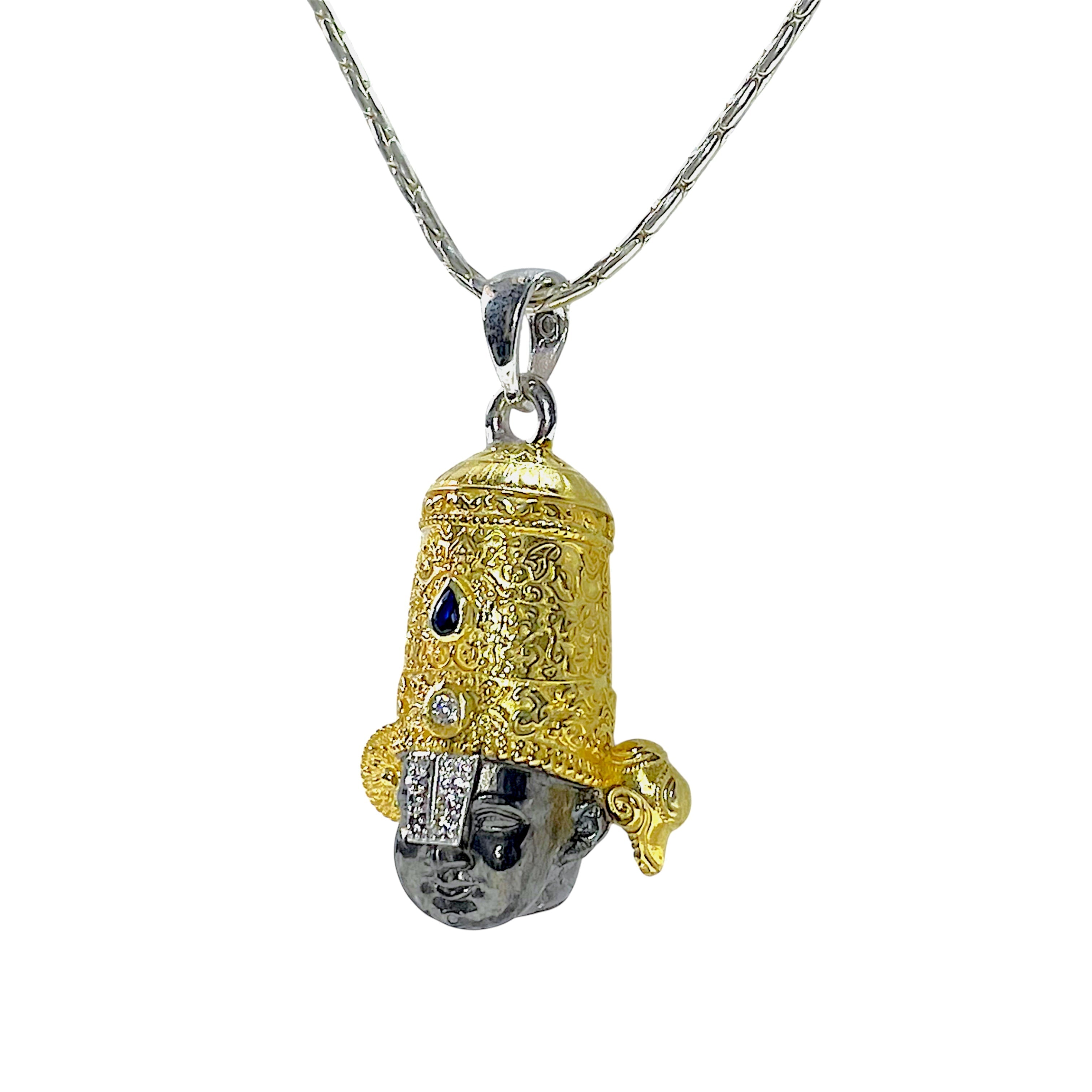 925 Sterling Silver Tirupati Balaji 3D Face Pendant with Premium Meena Work | Sri Venkateswara Swamy Divine Locket for Men & Women Secondary image