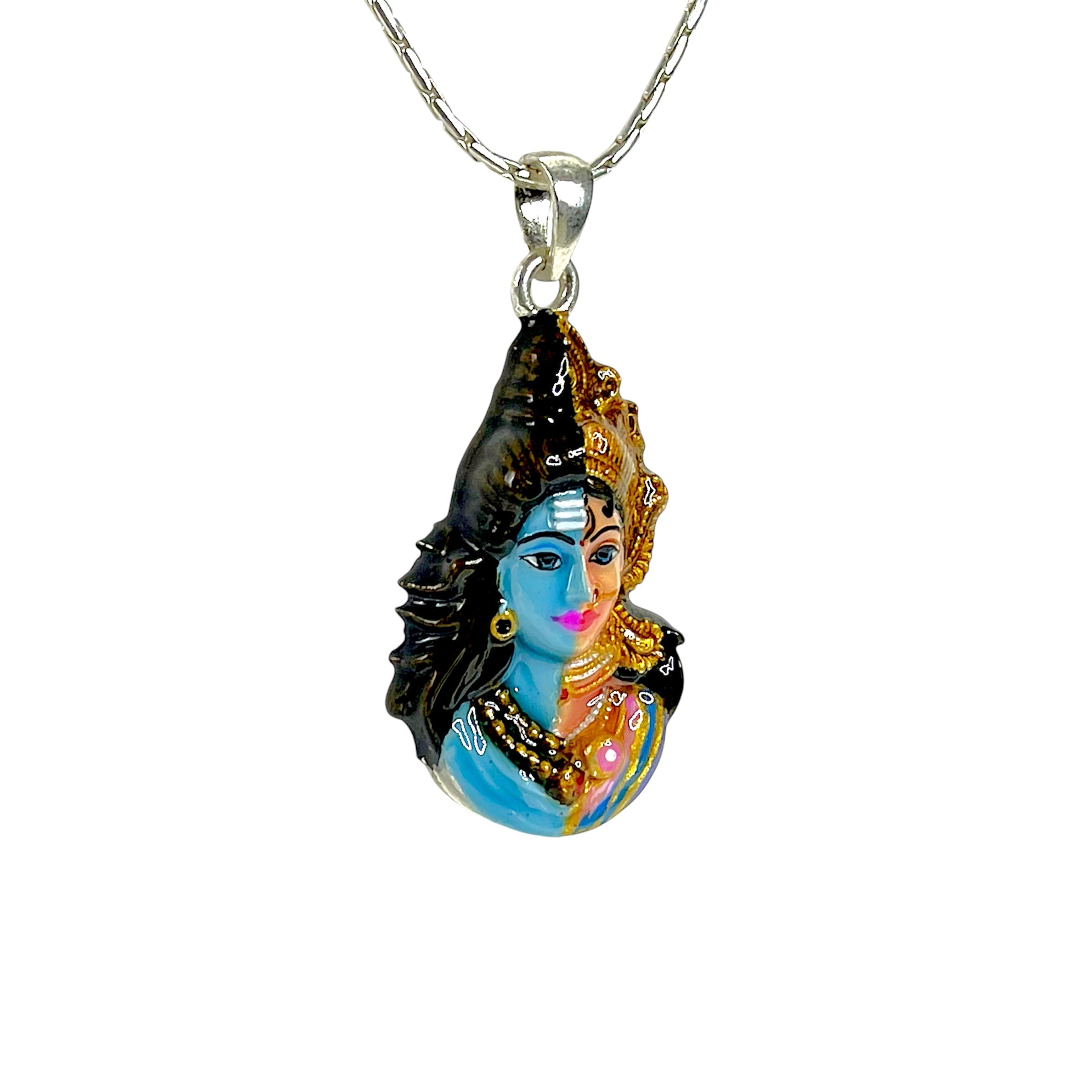 925 Sterling Silver Ardhanarishvara Pendant | Shiva Shakti Union Locket | Half Shiva Half Parvati Divine Balance Necklace Secondary image