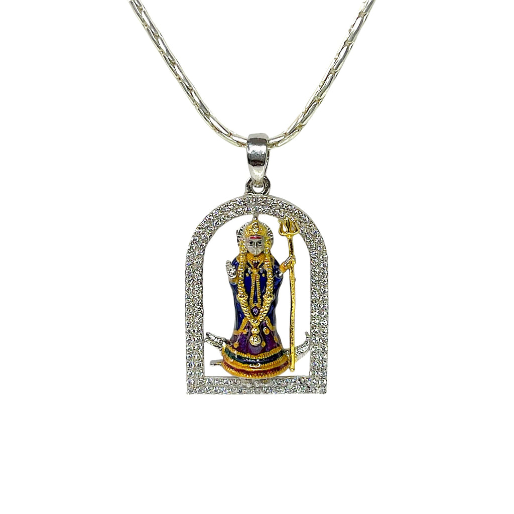 925 silver Khodiyar Maa pendant front view