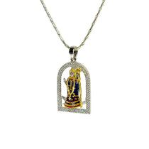 925 silver Khodiyar Maa locket diamond detail