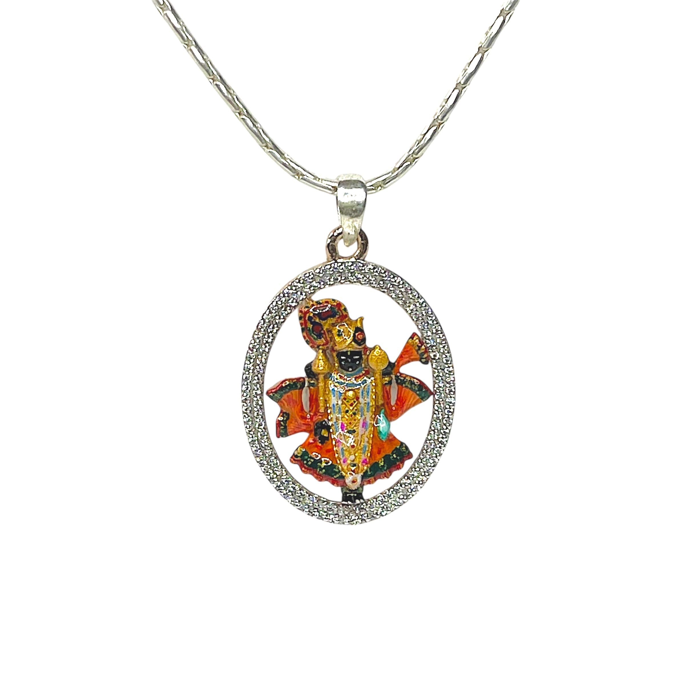 925 silver Dwarkadhish pendant front view