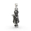 Front view of a beautifully detailed 925 Silver Krishna Pendant showing the Hindu god playing his flute.