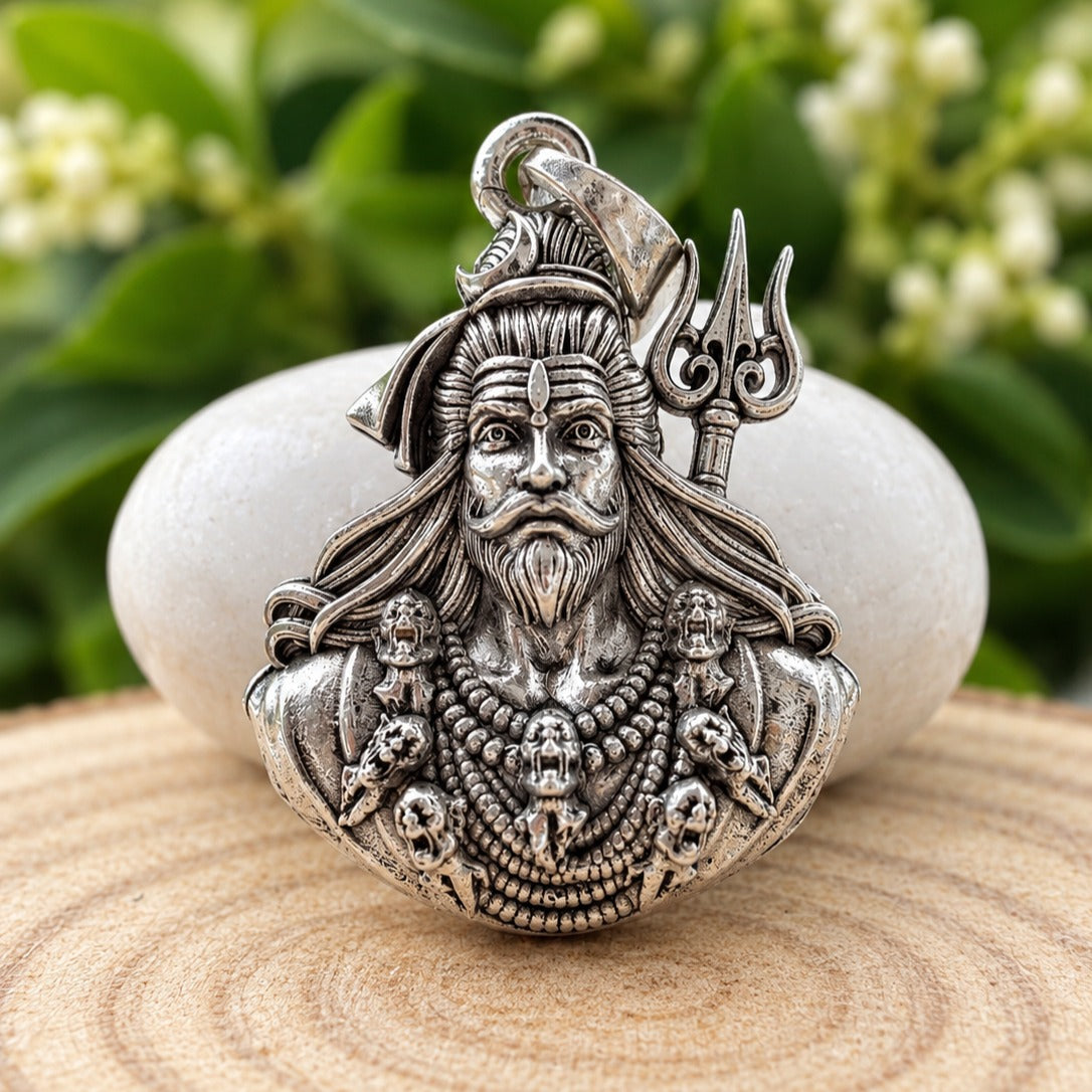 Ornate Silver Shiva Pendant in Nature-crop.jpg