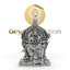 A detailed front view of the Periyachi Amman 925 silver pendant, showcasing its fierce and intricate design.