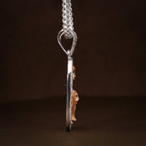 The Enamelled Chamudamaa 925 Silver Pendant shown with a display chain to help visualize a completed look.