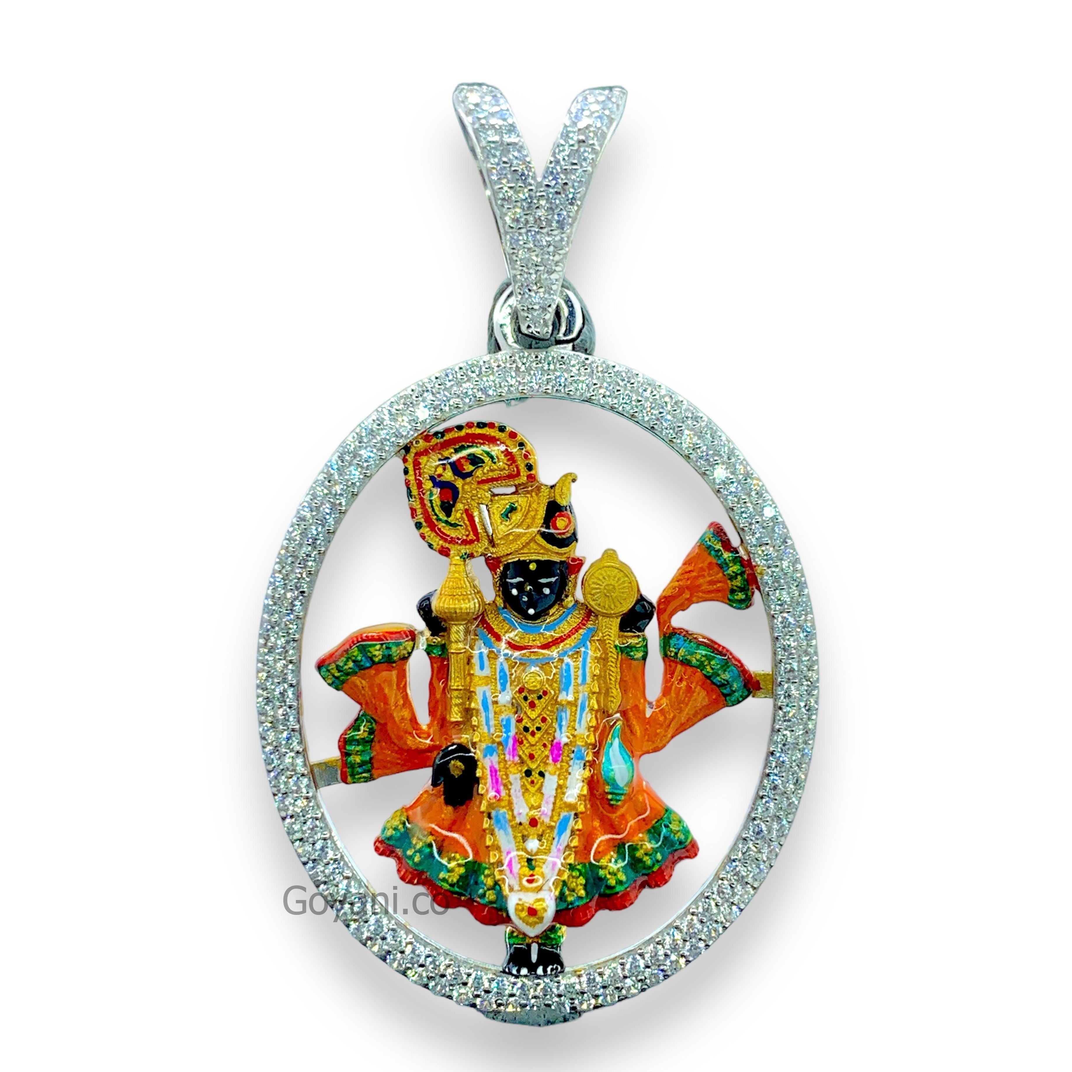 Dwarkadhish Enamel 925 Silver Pendant Secondary image