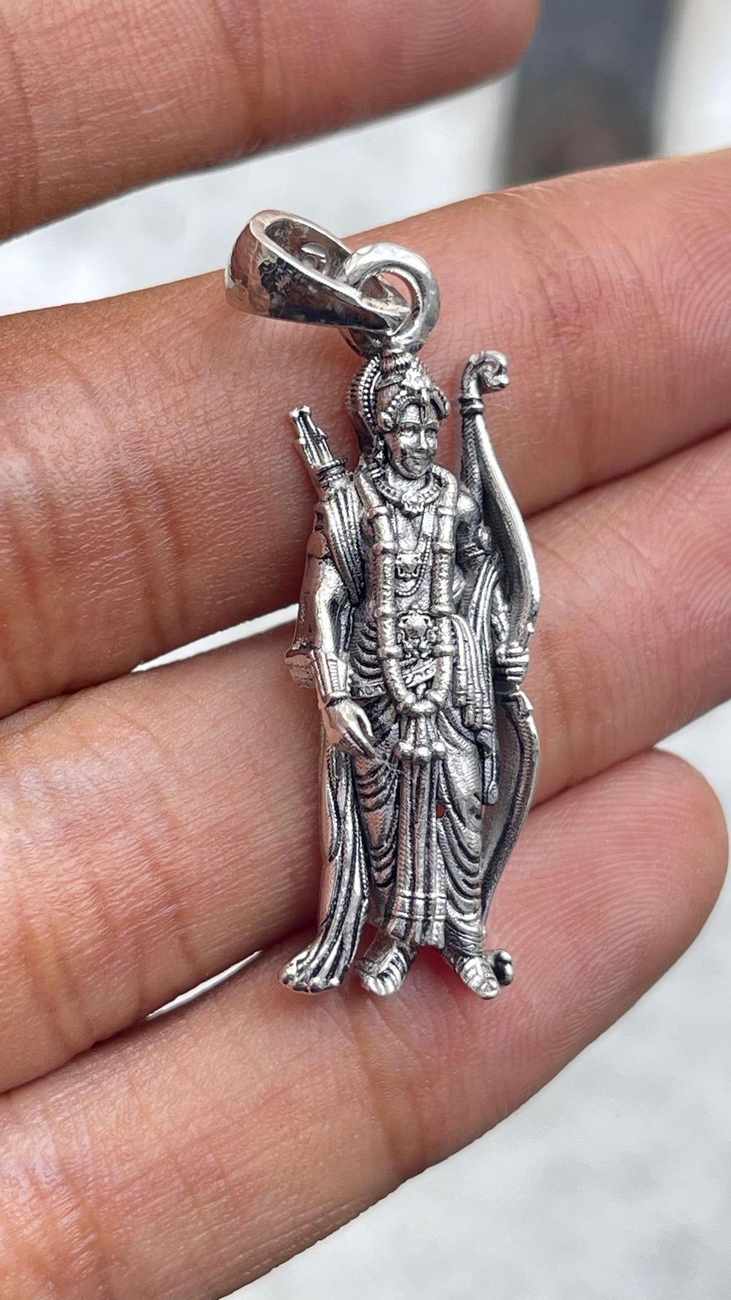 Oxidized silver Ram locket product view