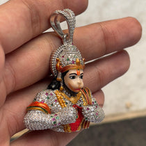 Side profile of the Alankar 925 silver Hanumanji pendant, illustrating its 1.5-inch size and three-dimensional form.