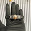 Front view of the 925 silver Hanumanji bracelet, showcasing the detailed Mina work and sparkling stones on the centerpiece.