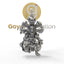Front view of the handcrafted 925 Silver Narasimha Pendant with an oxidized finish from Alankar.