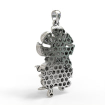 Backside view of the lightweight hollow 925 Silver Narasimha Pendant designed for comfortable wear.