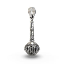 Close-up of the 925 Silver Hanumanji Gada Pendant highlighting the polished spiritual amulet design.