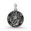 Front view of the 925 silver Ganesh pendant featuring intricate oxidized floral engravings.