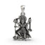 Front view of the 925 Sterling Silver Adya MahaKali Pendant showing oxidized antique details.