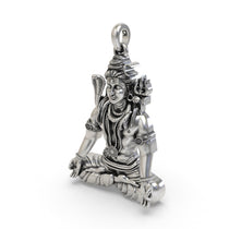 Spiritual 925 silver Shiva yogic pose pendant resting flat, perfect for daily wear and inner peace.